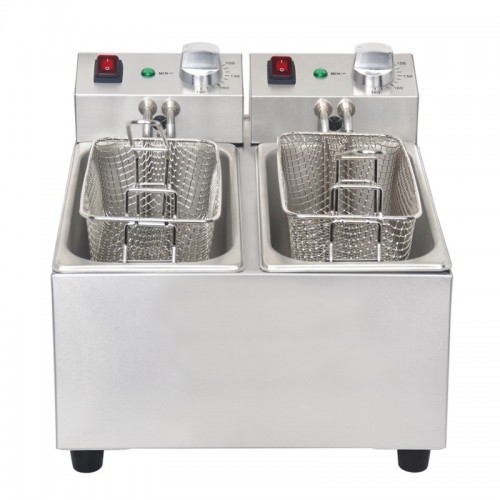 Friteuse double 2 x 2 kW capacité d'huile 2 x 3 L Friteuse double 2 x 2 kW capacité d'huile 2 x 3 L