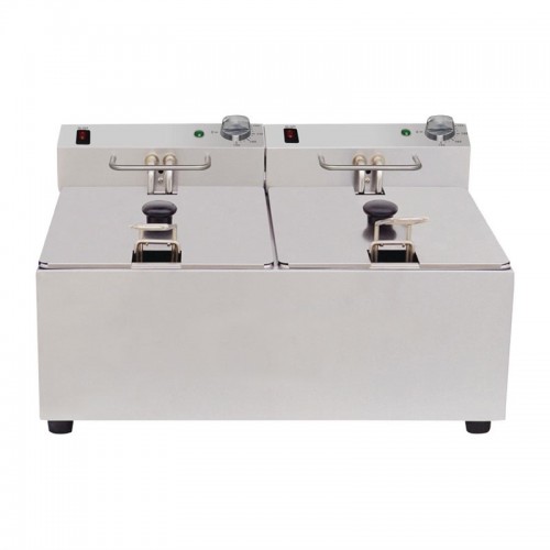 Friteuse double 2 x 2,8 kW capacité d'huile 2 x 5 L Friteuse double 2 x 2,8 kW capacité d'huile 2 x 5 L