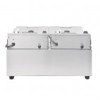 Friteuse double avec minuterie 2 x 2,8 kW capacité d'huile 2 x 5 L