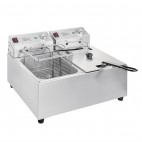 Friteuse double avec minuterie 2 x 2,8 kW capacité d'huile 2 x 5 L