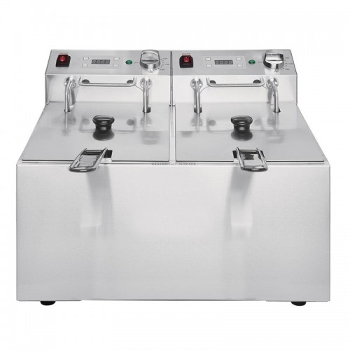 Friteuse double avec minuterie 2 x 2,8 kW capacité d'huile 2 x 5 L Friteuse double avec minuterie 2 x 2,8 kW capacité d'huile 2 x 5 L