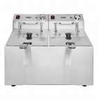 Friteuse double avec minuterie 2 x 2,8 kW capacité d'huile 2 x 5 L
