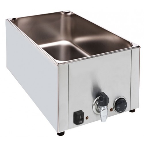 Bain marie electrique en inox avec vidange 1,5 kW Bain marie electrique en inox avec vidange 1,5 kW