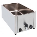 Bain marie electrique en inox avec vidange 1,5 Kw