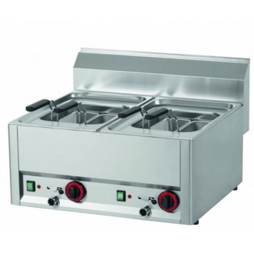 Cuiseur à pâtes électrique double en inox 6 kW Cuiseur à pâtes électrique double en inox 6 kW