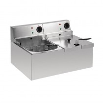  Friteuse électrique de comptoir cuve LDF2 2 x 3 kW capacité d'huile 2 x 4L.