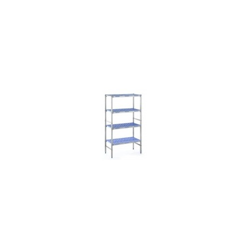 Rayonnage monté en ligne clayettes aluminium anodisé P 400 x H 2050 mm 4 niveaux Rayonnage monté en ligne clayettes aluminium anodisé P 400 x H 2050 mm 4 niveaux