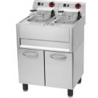 Friteuse sur coffre électrique double en inox 2 x 13 L