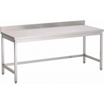 Table adossée sans tablette inferieure Inox AISI 430 L 1600 x P 700 x H 850 mm