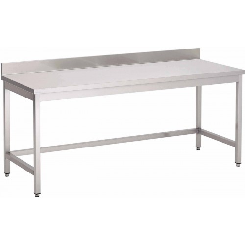 Table adossée sans tablette inferieure Inox AISI 430 L 1600 x P 700 x H 850 mm Table adossée sans tablette inferieure Inox AISI 430 L 1600 x P 700 x H 850 mm