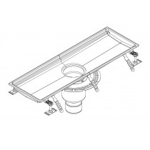 Caniveau H-First sortie verticale centrée 157/110 grille caill ad L15 INOX 304 L 900 x P 270 mm sur mesure