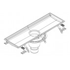 Caniveau H-First sortie verticale centrée 157/110 grille caill ad L15 INOX 304 L 900 x P 270 mm sur mesure