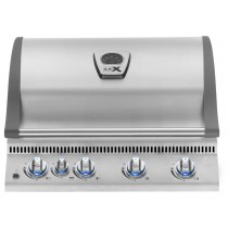 Barbecue à gaz encastrable LEX485 acier inoxydable 4 brûleurs + 1 brûleur arrière