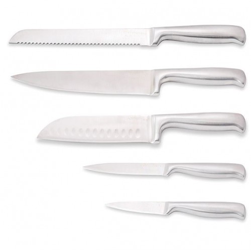 Set de 5 couteaux de cuisine lames et manches inox Set de 5 couteaux de cuisine lames et manches inox