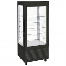 Vitrine panoramique négative ventilée 5 étagères en verre 780 L