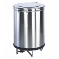 Poubelle à pédale en inox 100 L
