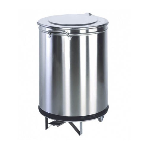 Poubelle à pédale en inox 100 L Poubelle à pédale en inox 100 L