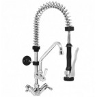 Robinetterie cuisine douchette courte avec robinet intermédiaire H-600 mm