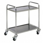 Chariot de service en inox AISI 201 2 niveaux 