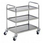 Chariot de service en inox AISI 201 3 niveaux 
