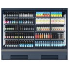 Vitrine murale groupe incorporé pour fruits et légumes étagères inclinables 2 portes L 1250 mm