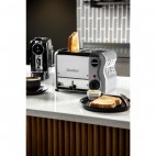 Grille-pain avec grilles sandwich 2 fentes chrome 1 kW