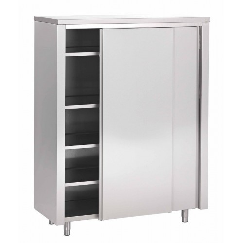 Armoire haute portes coulissantes inox AISI 304 L 1000 x P 500 x H 2000 mm Armoire haute portes coulissantes inox AISI 304 L 1000 x P 500 x H 2000 mm