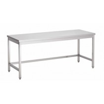 Table centrale avec une tablette inferieure, Inox AISI 430, L 1600 x P 700 x H 650 mm, sur mesure