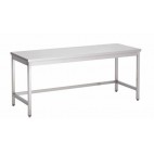 Table centrale avec une tablette inferieure, Inox AISI 430, L 1600 x P 700 x H 650 mm, sur mesure