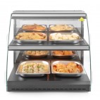 Vitrine de table chauffante Quartz 2 niveaux inox 550 W