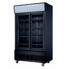 Armoire à boissons avec 2 portes battantes acier laqué noir 480 W 800 L