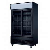 Armoire à boissons avec 2 portes battantes acier laqué noir 480 W 800 L