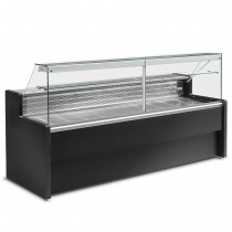 Vitrine horizontale positive avec réserve vitre bombée ventilée L 2000 mm