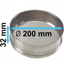 Tamis Ø250 x (H)75 mm mailles 1x1mm pour farine avec crochet de suspension