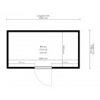 Chambre froide positive L 3360 X P 1760 mm avec rayonnage et monobloc