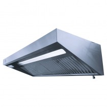 Hotte adossée motorisée complete acier Inox AISI 441 1500 M3/H