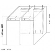 Lot de 2 chambres de fermentation avec sol type CA 4 pour 2 chariots en 600x800 mm