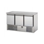 Desserte réfrigéré +4°C+10°C plan de travail inox 3 portes dessus fermé