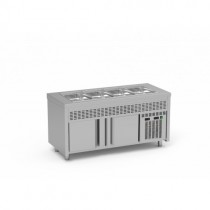 Meuble avec cuve réfrigérée 4 GN 1/1-200 et réserve