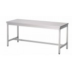 Table soudée bords droits, centrale, en inox AISI 304, P 600 mm