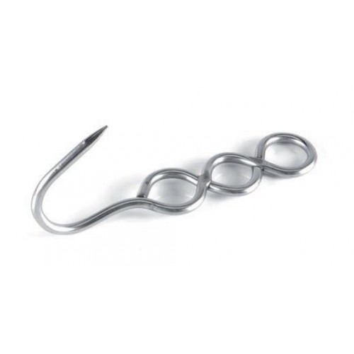 Crochet Croisé dents de loup en inox 304 Poli 3 Trous longueur: 170 mm Ø: 6 mm 10 pièces Crochet Croisé dents de loup en inox 304 Poli 3 Trous longueur: 170 mm Ø: 6 mm 10 pièces