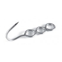 Crochet Croisé dents de loup en inox 304 Poli 3 Trous longueur: 170 mm Ø: 6 mm 10 pièces