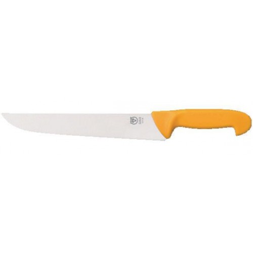 Couteau de boucher manche polyamide orange lame forte Couteau de boucher manche polyamide orange lame forte