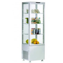 Vitrine haute réfrigérée pâtisserie vitrée 4 côtés L 515 x P 485 x H 1690 mm 235 L