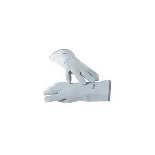 Gant de protection thermique 5 doigts en cuir gris longueur 360 mm Gant de protection thermique 5 doigts en cuir gris longueur 360 mm