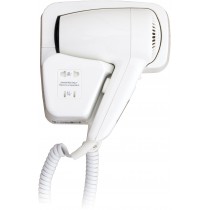 Sèche-cheveux mural professionnel avec prise rasoir, en ABS blanc robuste, 1200 W