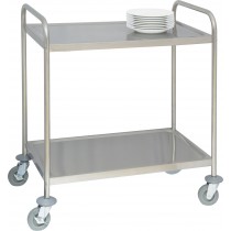 Chariot en inox 2 plateaux  , acier inoxydable , 920 x 600 x 945 mm
