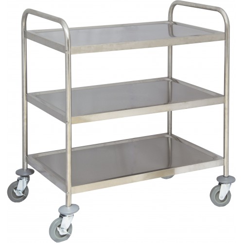 Chariot de desserte cuisine en inox 3 plateaux Chariot de desserte cuisine en inox 3 plateaux