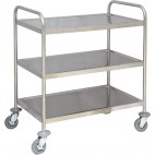 Chariot de desserte cuisine en inox 3 plateaux