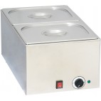 Bain marie professionnel avec robinet de vidange 2 x GN 1/2, en acier inoxydable, 1200 W